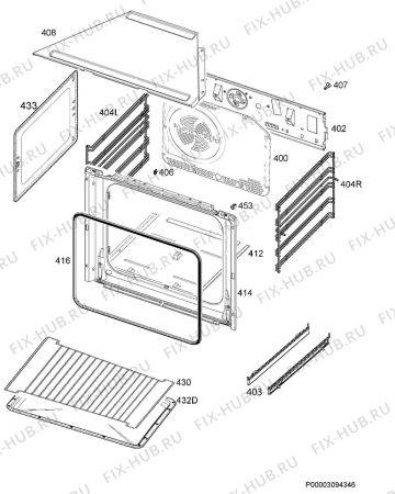 Взрыв-схема плиты (духовки) Zanussi ZOA35722XV - Схема узла Oven